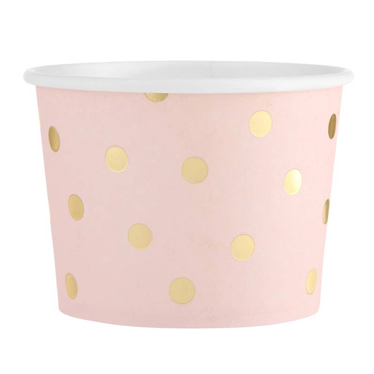 Paper Ice Cream Cups - Gold Foil Dots - Set of 16 (Clearance - Final Sale)