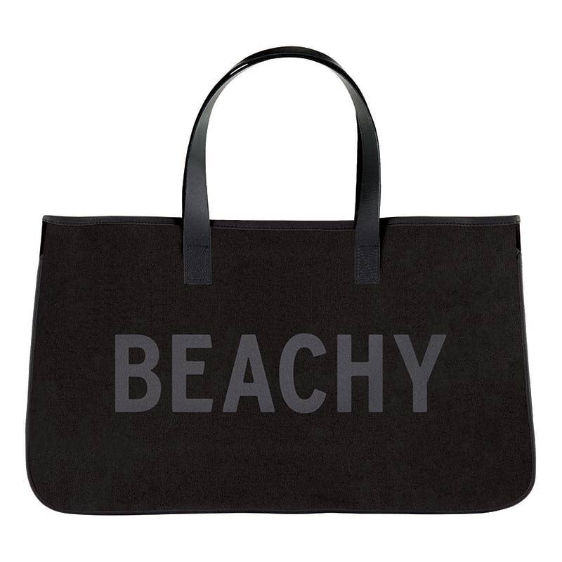 Black Canvas Tote - Beachy (Clearance - Final Sales)