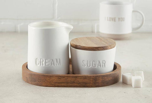Face to Face Ceramic Cream + Sugar Set
