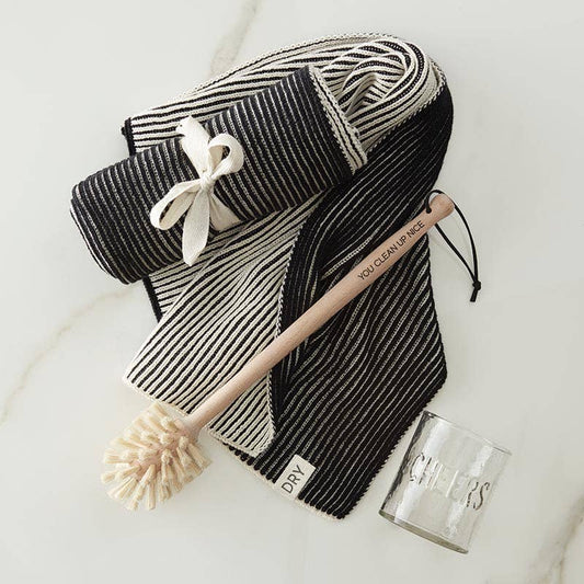 Knit Dish Towel - Ivory/Black