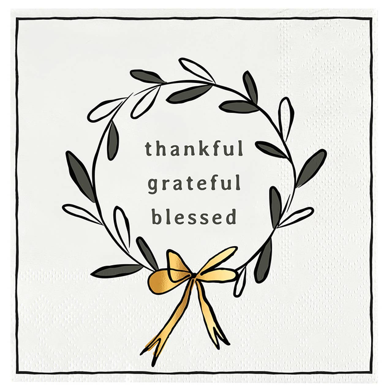 Ceramic Napkin Tray + Napkins - Thankful, Grateful, Blessed