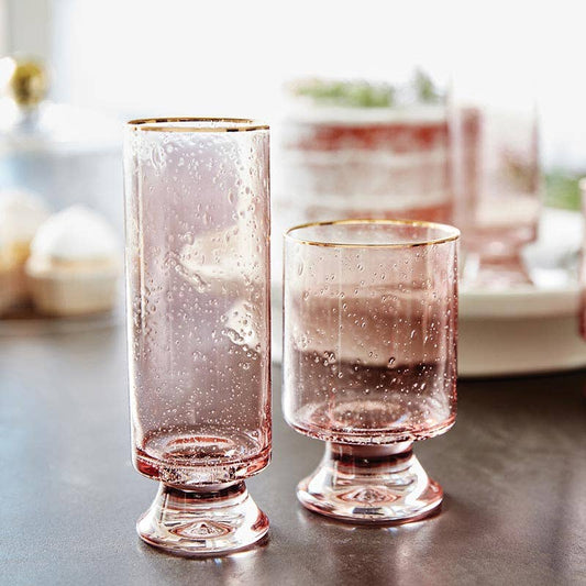 Gold Rimmed Glass - Blush - Champagne (Clearance Final Sale)