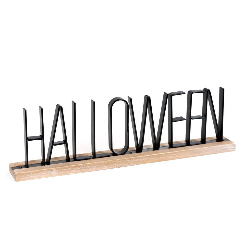 50484 - 16x5x2 wood table sitter HALLOWEEN Décor