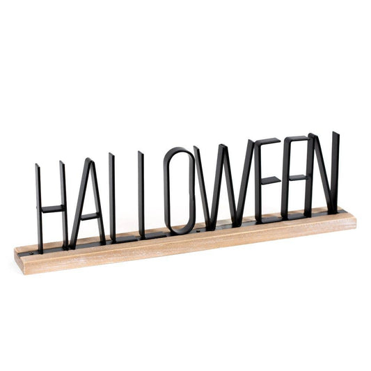 50484 - 16x5x2 wood table sitter HALLOWEEN Décor (Clearance - Final Sale)
