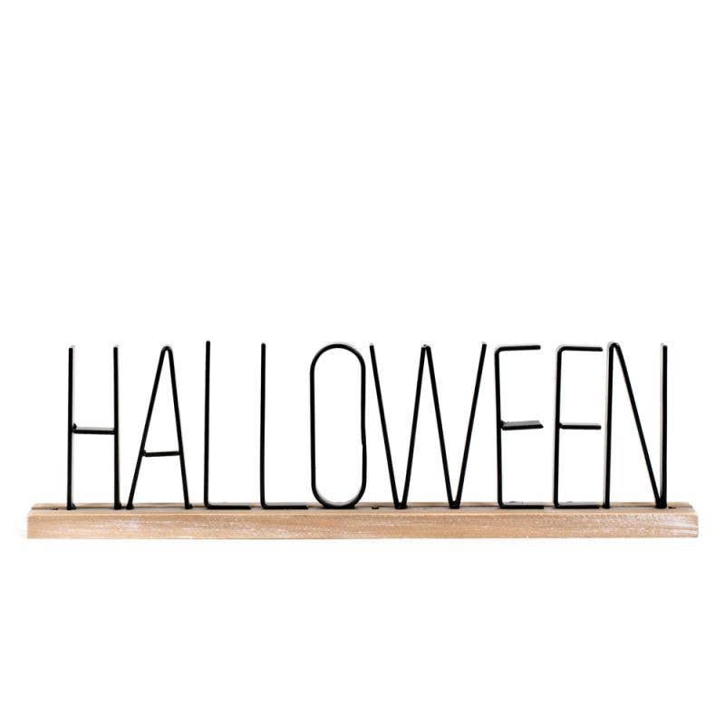 50484 - 16x5x2 wood table sitter HALLOWEEN Décor