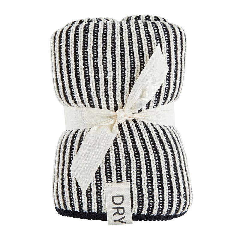Knit Dish Towel - Ivory/Black