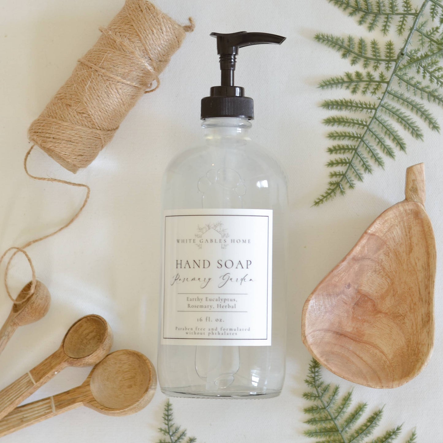 Rosemary Garden Hand Soap In Glass Jar | Made In USA