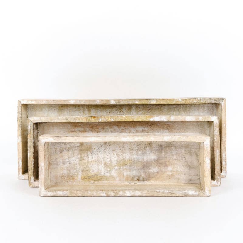 11367 - 13x4, 15x6, 11x3 Mango wd trays s/3 Thanks CLEARANCE