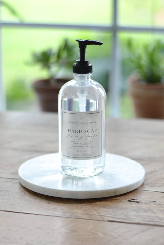 Rosemary Garden Hand Soap In Glass Jar | Made In USA