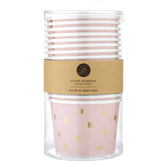 Paper Ice Cream Cups - Gold Foil Dots - Set of 16 (Clearance - Final Sale)