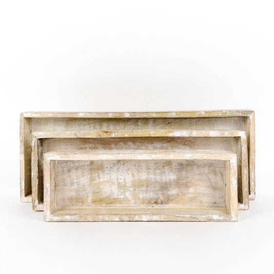 11367 - 13x4, 15x6, 11x3 Mango wd trays s/3 Thanks CLEARANCE