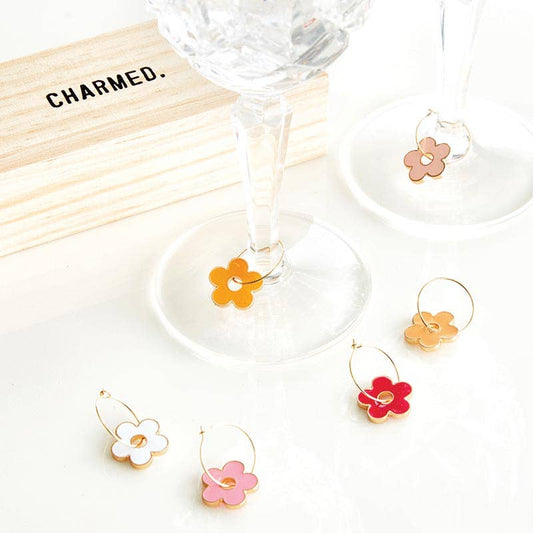 Wine Charms in Wood Box - Charmed - Set of 6 (Clearance - Final Sale)